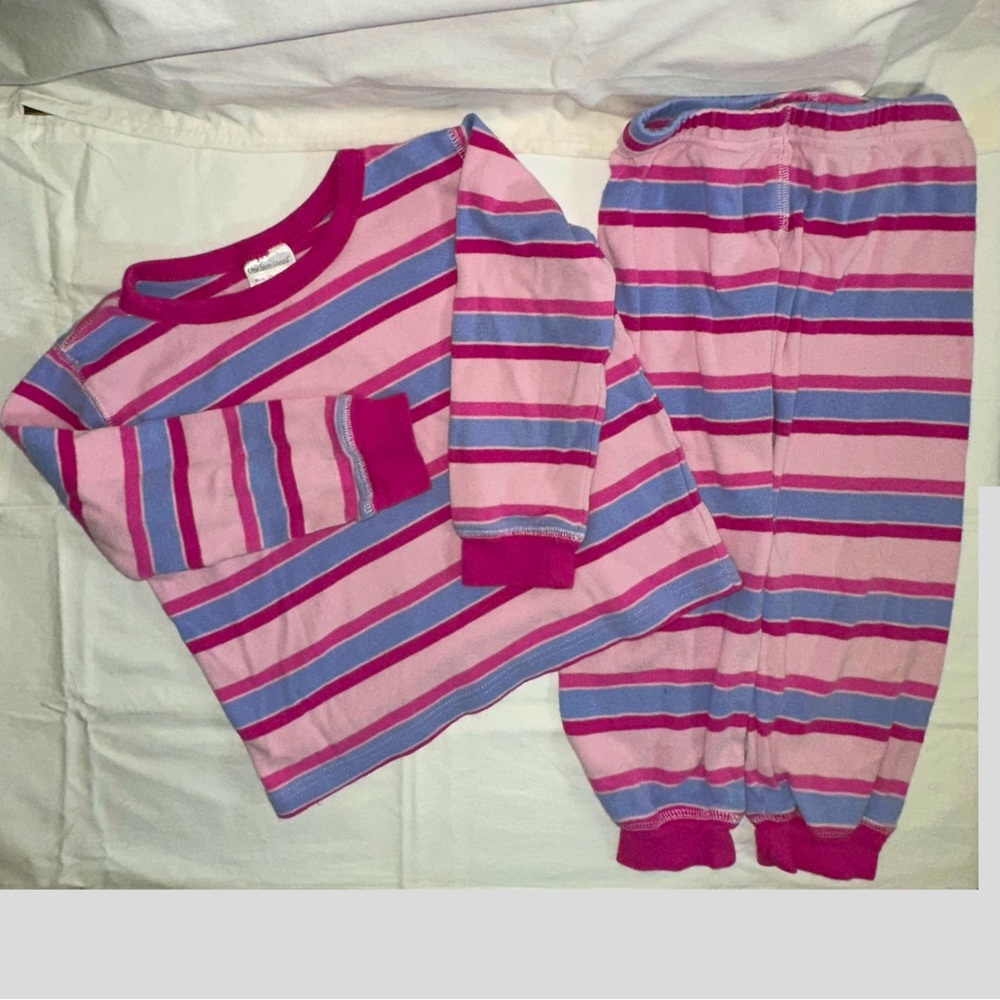 Pink and Blue Striped Matching Set 4T